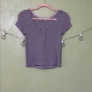 Pink and blue crop top